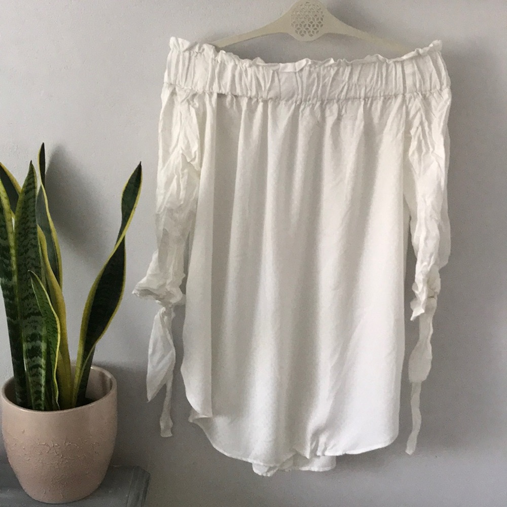 H&M off the shoulder white top
